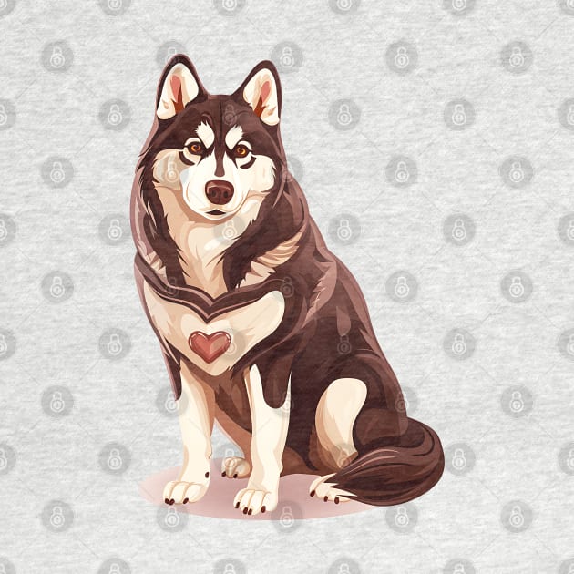 Valentine Siberian Husky Shaped Chocolate by Chromatic Fusion Studio